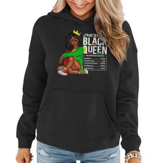 Junenth Black Queen Nutritional Facts 4Th Of July Women Hoodie - Seseable