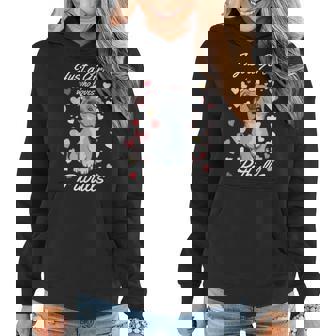 Just A Girl Who Loves Pitbulls Pibble Mom Hearts Gifts For Mom Funny Gifts Women Hoodie | Mazezy