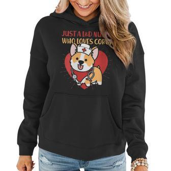 Just A L&D Nurse Who Loves Corgi Dog Mom Dad Gifts Women Hoodie | Mazezy