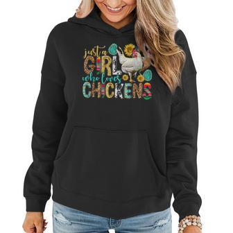 Just A Girl Who Loves Chickens Farm Lover Cute Chicken Buffs Women Hoodie - Monsterry CA
