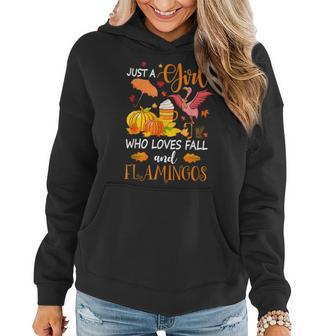 Just A Girl Who Loves Fall And Flamingo Halloween Flamingo Flamingo Halloween Women Hoodie | Mazezy