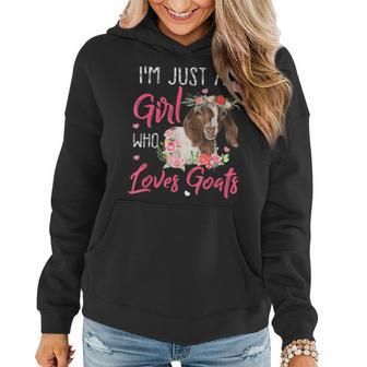 Just A Girl Who Loves Goats Goat Rancher Farm Women Women Hoodie - Monsterry CA