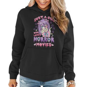 Just A Girl Who Loves Horror Movies Anime Halloween Costume Women Hoodie | Mazezy