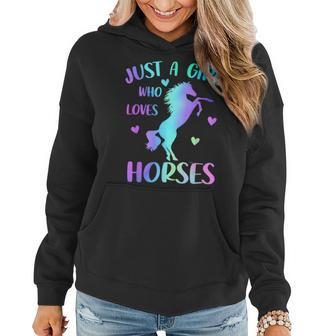 Just A Girl Who Loves Horses Women Hoodie - Seseable