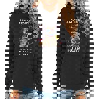 Just Here To Bang Usa Flag Funny Beer 4Th Of July Cat Lover Women Hoodie | Mazezy