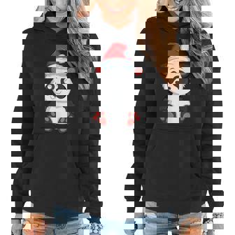 Kawaii Panda Christmas Santa Hat Xmas Bear Girls Women Hoodie - Monsterry