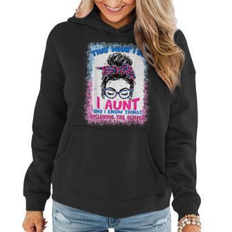 Keeper Of The Gender Reveal Auntie Keeper Of Gender Aunt Women Hoodie - Seseable