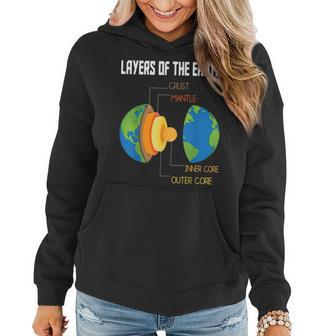 Layers Of The Earth Geology Earth Science Teacher Seismology Women Hoodie | Mazezy