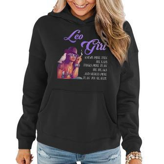 Leo Girls Are Born In July 23 August 22 Funny Birthday Gift For Womens Women Hoodie | Mazezy