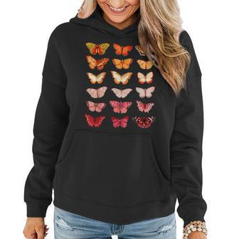 Lesbian Flag Color Butterfly Subtle Sapphic Pride Aesthetic Women Hoodie | Mazezy
