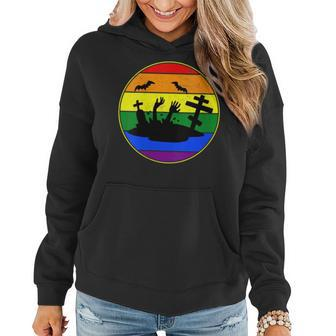 Lesbian Stuff Lgbtq Gay Goth Pride Coming Out Graveyard Bats Women Hoodie | Mazezy