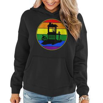 Lesbian Stuff Lgbtq Gay Goth Pride Rainbow Flag Black Cat Women Hoodie | Mazezy