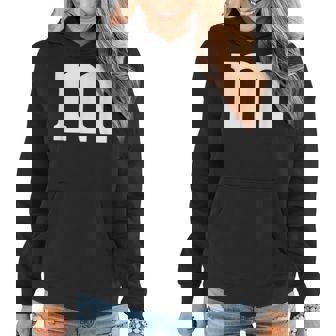 Letter M Simple Lazy Halloween Costume Party Women Hoodie - Seseable