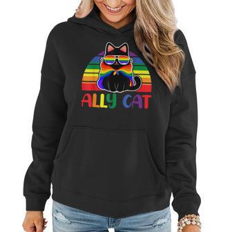 Lgbt Ally Cat Be Kind Gay Rainbow Funny Lgbtq Flag Gay Pride  Women Hoodie