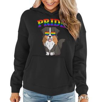 Lgbt Australian Shepherd Dog Gay Pride Rainbow Lgbtq Cute Women Hoodie | Mazezy