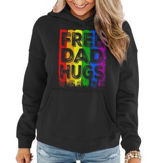 Lgbt Flag Proud Dad Free Mom Hugs Gay Lesbian Pride Rainbow Women Hoodie - Seseable