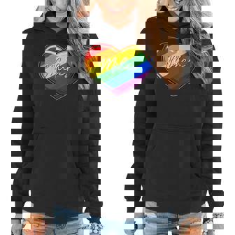Lgbt Pride Heart - First Name Miles Rainbow Hearts Love Women Hoodie | Mazezy