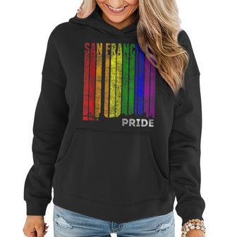 Lgbt Pride San Francisco Skyline Rainbow Flag Support Lover Women Hoodie | Mazezy