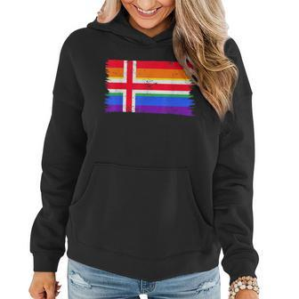 Lgbtq Rainbow Flag Of Iceland Gay Pride Women Hoodie | Mazezy