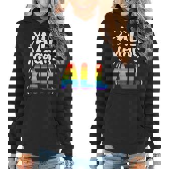 Lgbtq Rainbow Yall Means Texas Funny Lgbt Pride Month All Women Hoodie | Mazezy