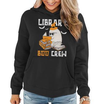 Library Boo Crew School Librarian Halloween Library Books Women Hoodie - Seseable