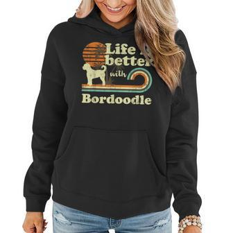 Life Better Bordoodle Vintage Dog Mom Dad Women Hoodie | Mazezy