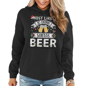 Most Likely To Drink Santa's Beer Family Matching Xmas Women Hoodie | Mazezy
