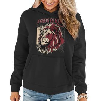 Lion Jesus Is King Christian Bible Scripture Faith Quote Women Hoodie - Monsterry CA