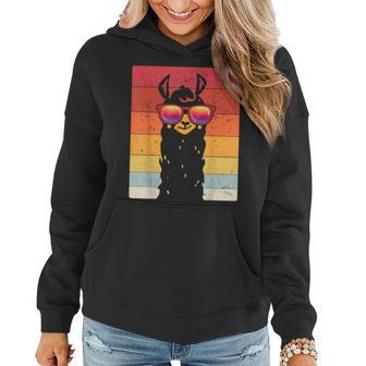 Llama - Retro Sunset Style Alpaca Gift Girl Women Women Hoodie - Monsterry DE