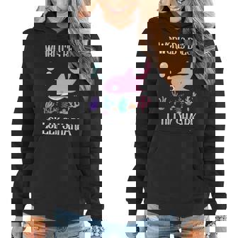 Lolly Grandma Gift Worlds Best Lolly Shark Women Hoodie - Seseable