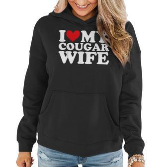 I Love & Heart My Cougar Wife Husband Matching Couple Women Hoodie | Mazezy