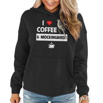 I Love Coffee And Northern Mockingbird Arkansas State Bird Women Hoodie | Mazezy