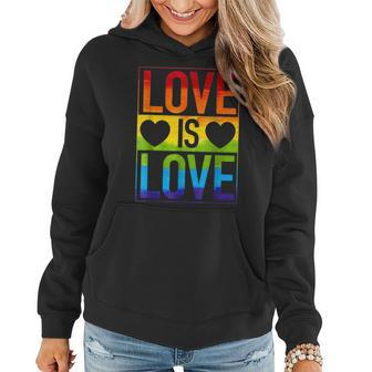 Love Is Love Lgbt Gay Lesbian Pride Lgbtq Ally Rainbow Color Women Hoodie | Mazezy