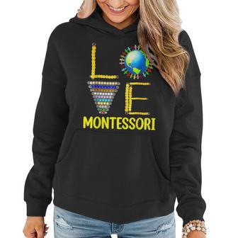 Love Montessori Teacher Montessori Education Back To School Women Hoodie | Mazezy