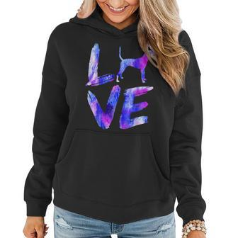 Love Treeing Tennessee Brindle Watercolor Blue Dog Mom Dad Women Hoodie | Mazezy