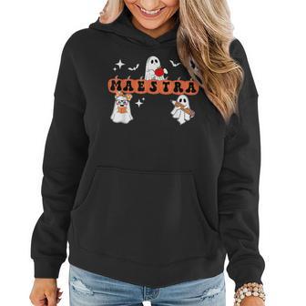 Maestra Halloween Spanish Bilingual Teacher Pumpkins Ghosts Women Hoodie - Thegiftio UK