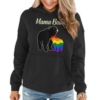 Mama Bear Rainbow Gay Lgbtq Pride Month Supporter Graphic Women Hoodie | Mazezy