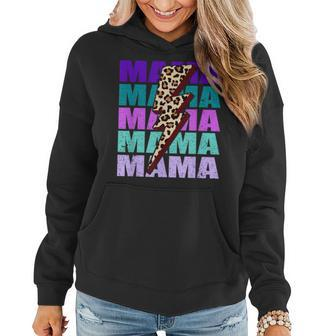 Mama Leopard Lightning Bolt For Mothers Day Mothers Day Funny Gifts Women Hoodie | Mazezy