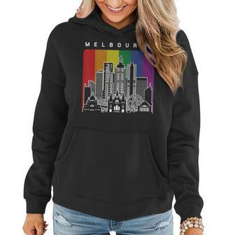 Melbourne Australia Gay Pride Rainbow Flag Women Hoodie | Mazezy