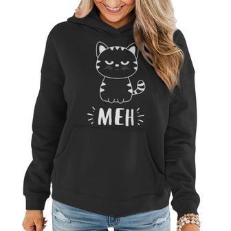 Meowy Cat Lovers Women Girls Meh Cat - Funny Cat Women Hoodie - Seseable