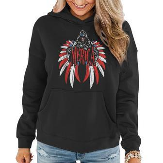 Merica Skull Freedom Wings American Flag 4Th Of July Freedom Funny Gifts Women Hoodie | Mazezy