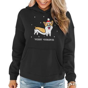 Merry Corgimas Christmas Santa Hat Funny Corgi Dog Corgi Funny Gifts Women Hoodie | Mazezy