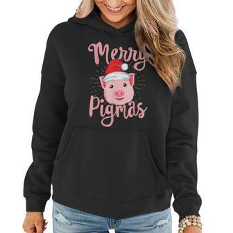 Merry Pigmas Pig Christmas Farmers Love Women Hoodie - Thegiftio UK