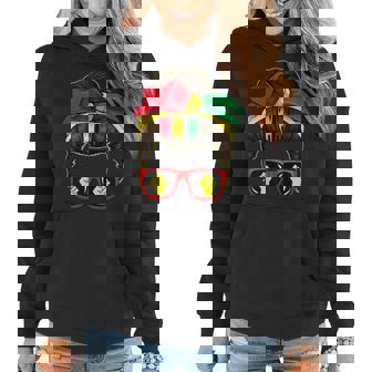Messy Bun Power Fist Junenth Melanin African American Women Hoodie | Mazezy