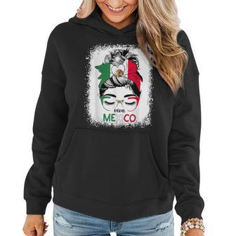 Mexican Independence Viva Mexico Messy Bun Hair Women Hoodie | Mazezy AU