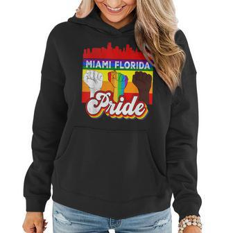 Miami Pride Rainbow Gay Pride Flag Funny Lgbt Women Hoodie | Mazezy