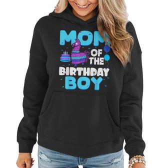 Mom Of The Birthday Boy Llama Family Party Decorations Women Hoodie - Monsterry