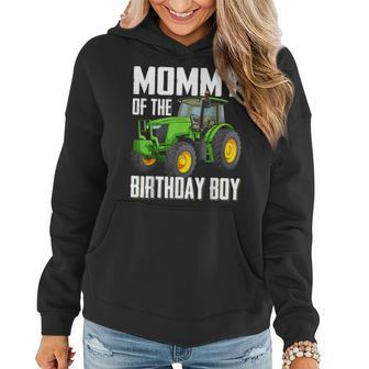 Mommy Of The Birthday Boy Family Tractors Farm Trucks Bday Women Hoodie - Seseable