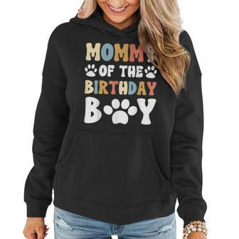 Mommy Of The Birthday Boy Dog Paw Bday Party Celebration Women Hoodie - Seseable