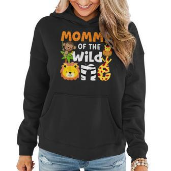 Mommy Of The Wild One Zoo Theme Bday Safari Jungle Animals Women Hoodie - Monsterry